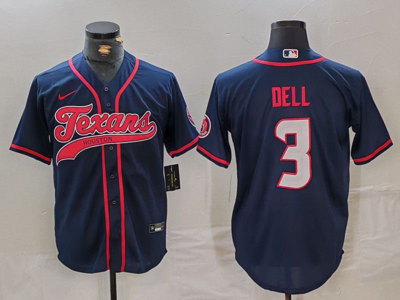Men Houston Texans #3 Dell Blue Joint Name 2024 Nike Limited NFL Jersey style 3->houston texans->NFL Jersey